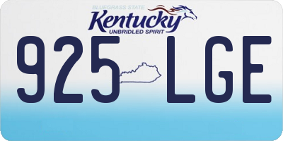 KY license plate 925LGE