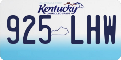 KY license plate 925LHW