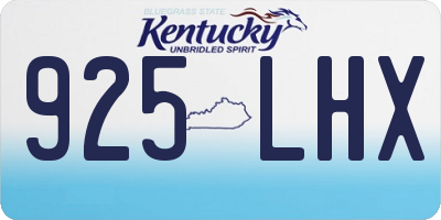 KY license plate 925LHX