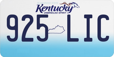 KY license plate 925LIC
