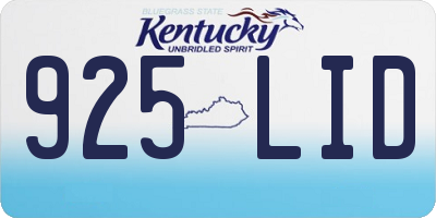 KY license plate 925LID