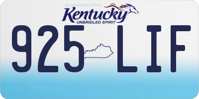 KY license plate 925LIF