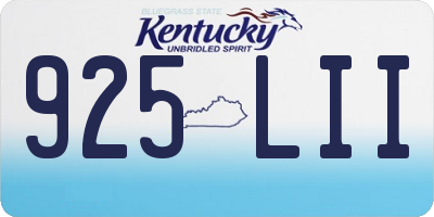 KY license plate 925LII