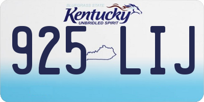 KY license plate 925LIJ
