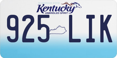 KY license plate 925LIK