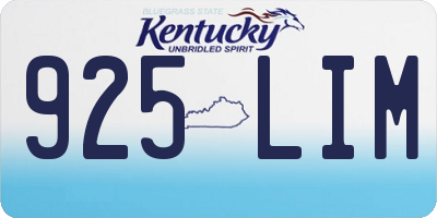 KY license plate 925LIM
