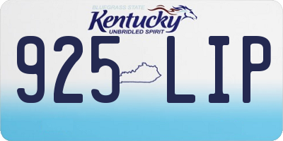 KY license plate 925LIP