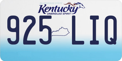 KY license plate 925LIQ