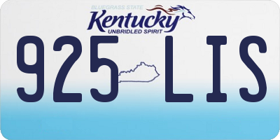 KY license plate 925LIS
