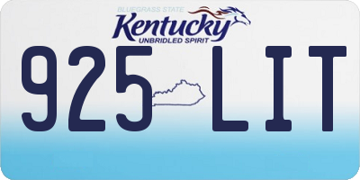 KY license plate 925LIT