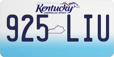 KY license plate 925LIU