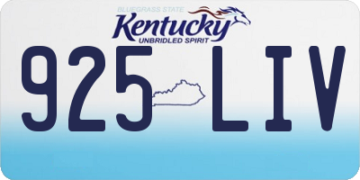 KY license plate 925LIV