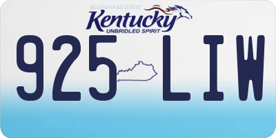 KY license plate 925LIW