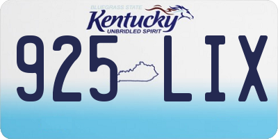 KY license plate 925LIX