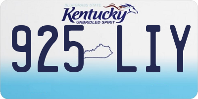 KY license plate 925LIY