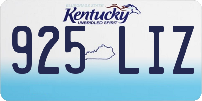 KY license plate 925LIZ