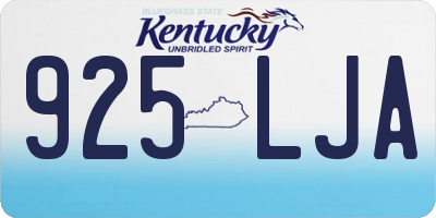 KY license plate 925LJA