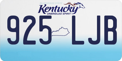KY license plate 925LJB