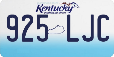 KY license plate 925LJC