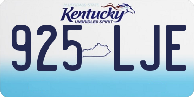 KY license plate 925LJE