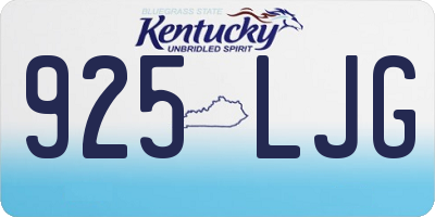 KY license plate 925LJG