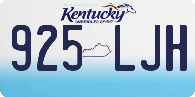 KY license plate 925LJH