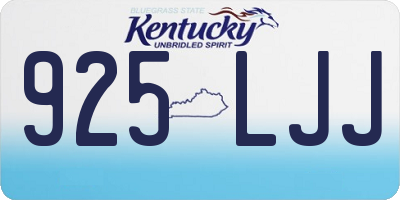KY license plate 925LJJ