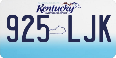 KY license plate 925LJK