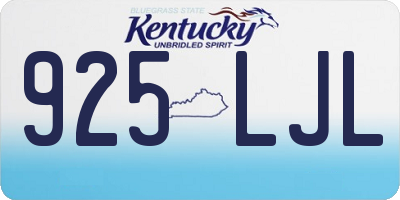 KY license plate 925LJL