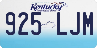 KY license plate 925LJM
