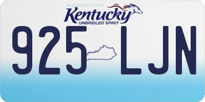KY license plate 925LJN