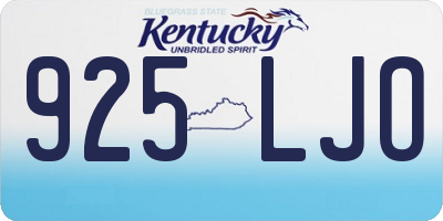 KY license plate 925LJO