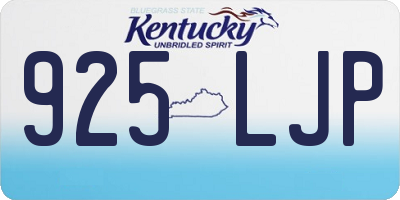 KY license plate 925LJP