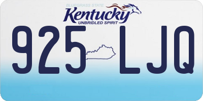 KY license plate 925LJQ