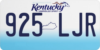 KY license plate 925LJR