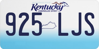 KY license plate 925LJS