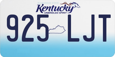 KY license plate 925LJT