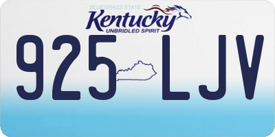 KY license plate 925LJV