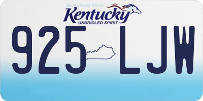 KY license plate 925LJW