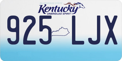 KY license plate 925LJX