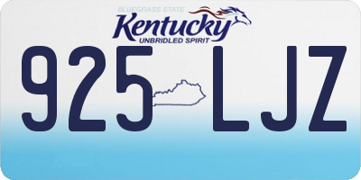 KY license plate 925LJZ