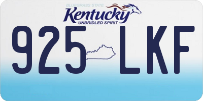 KY license plate 925LKF