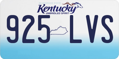 KY license plate 925LVS