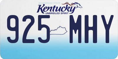 KY license plate 925MHY