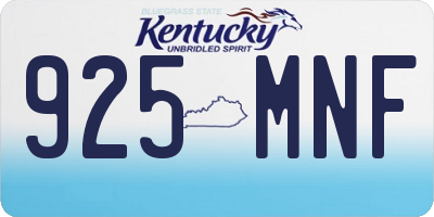 KY license plate 925MNF