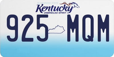 KY license plate 925MQM