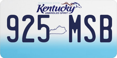 KY license plate 925MSB