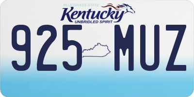 KY license plate 925MUZ