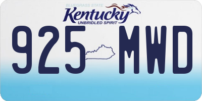 KY license plate 925MWD