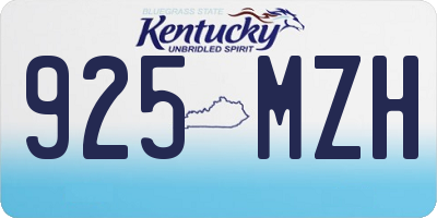 KY license plate 925MZH